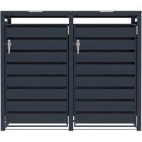 Monstershop Double Wheelie Bin Metal Storage - Anthracite Grey