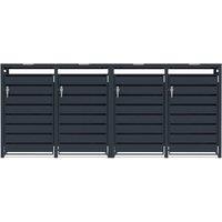 Monstershop Quadruple Wheelie Bin Metal Storage - Anthracite Grey
