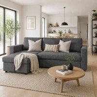 Wyld Haus Kesosu Dark Grey 3 Seater Sofa Bed Reversible Chaise Built In Storage