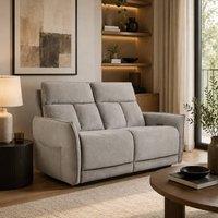 Aspire Grayson Fabric Upholstered Power Recliner Two Seater Sofa with USB in Fawn | Size: 2 Seater