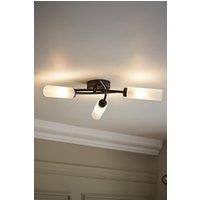 ValueLights Maya 3 Way Curved Cross Over Flush Ceiling Light with LED Bulb in Black