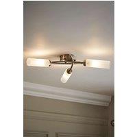 ValueLights Maya 3 Way Curved Cross Over Flush Ceiling Light with LED Bulb in Silver