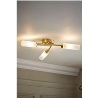 ValueLights Maya 3 Way Curved Cross Over Flush Ceiling Light with LED Bulb in Gold