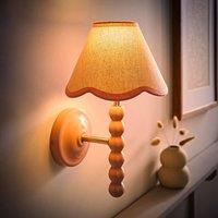 ValueLights Bobbins Rose Pink Wall Light with Linen Trim Lamp Shade & LED Bulb in Pale Pink