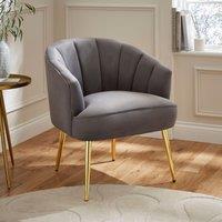 GFW Pettine Velvet Accent Chair in Grey