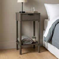 Scottish Everlastings Ltd Olive Brown Side Table with Ribbed Drawer in Dark Olive