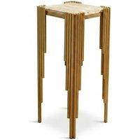 HOME LUXE INTERIOR Sassari Gold Lamp Table 30x30x70cm Cream Marble Modern Side Table | Size: 30 x 30 x 70 cm