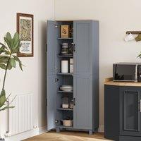 HOMCOM Kitchen Cupboard Storage Cabinet with 4 Shelves in Grey