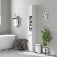 HOMCOM Tall Bathroom Cabinet with Drawer & Adjustable Shelves, White