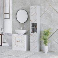 HOMCOM Slim Bathroom Cabinet, Bathroom Storage Cabinet with Doors, White