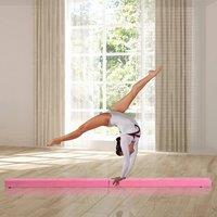 HOMCOM 2.1m Balance Beam Trainer Fold Performance Gymnastics, Pink