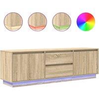 Berkfield Home TV Cabinet with LED Lights Sonoma Oak 160.5x41x50 cm in Brown