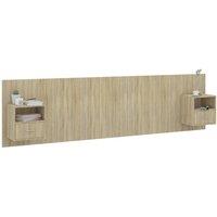 Berkfield Home Classic Bed Headboard with Cabinets Sonoma Oak Engineered Wood in Light Tan
