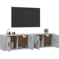 Berkfield Home Classic Wall-mounted TV Cabinets 2 pcs Concrete Grey 80x34.5x40 cm