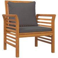 Berkfield Home Sofa Chairs with Dark Grey Cushions 2 pcs Solid Wood Acacia in Brown