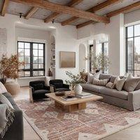 Kukoon Beige Terracotta Washable Jute Style Rustic Living Room Area Rug | Size: 240 cm x 330 cm
