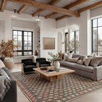 Kukoon Grey Machine Washable Jute Boho Style Distressed Living Room Area Rug | Size: 160 cm x 230 cm