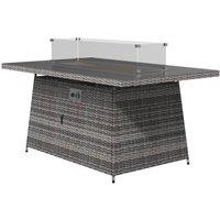 Direct Wicker Outdoor Gas Fire Pit Table with Tempered Glass Top for Garden & Patio in Grey | Size: 3 Pack
