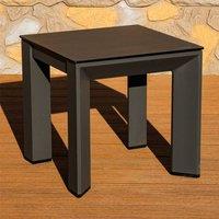 MIMO Aluminum Side Table with Ceramic Glass Top, Adjustable Feet in Grey | Size: 1 Pack