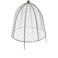 Lemon Pavilion Furniture and Decor Outdoor Wire Netted Plant Protector - Mild Steel L47xW47xH55cm - Zinc in Dark Grey