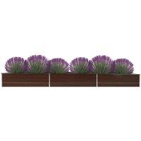 Berkfield Home Garden Raised Bed Galvanised Steel 480x80x45 cm Brown | Size: 480 x 80 x 45 cm