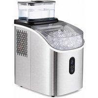 Costway Ice Cube Maker Countertop 2 Ways to Add Water with External Tank in Silver