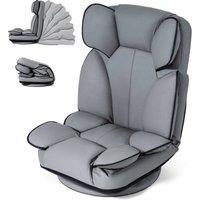 Gymax 360 Degree Swivel Floor Gaming Chair Folding Lazy Lounger Couch in Grey