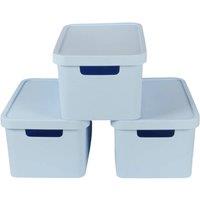 NESTLUNE Blue Max (Set of 3) 31L Storage Box with Lid. Large