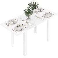 NESTLUNE Extendable Dining Table, Seats 4-6 People in White | Size: 100 cm x 15 cm
