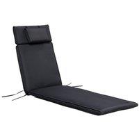 NESTLUNE Garden Sun Lounger Cushion ONLY in Black | Size: 100 cm x 15 cm