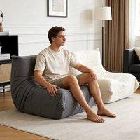 KORVIXA Grey Couch Boneless Sofa Comfy Chair | Size: 100 cm x 100 cm