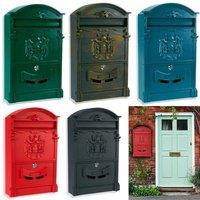 NESTLUNE Red VINTAGE OUTDOOR LOCKABLE LETTER POST BOX MAILBOX