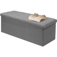 PAWNORA Ottoman Storage Seat Light Grey 110x38x38cm | Size: 110 x 38 x 38 cm