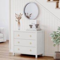 KORVIXA 3-Drawer Dresser for Bedroom Chest of Drawer in White | Size: 100 cm x 100 cm
