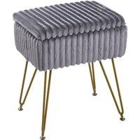 KORVIXA Luxurious Grey Fluffy Ottoman Storage Pouffe Footstool | Size: 100 cm x 100 cm