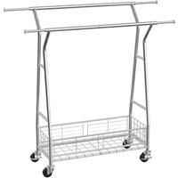 EONLION Adjustable Garment Rack with Storage Basket in Silver | Size: 500mm