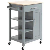 KORVIXA Compact Kitchen Trolley Utility Cart on Wheels in Grey | Size: 100 cm x 100 cm