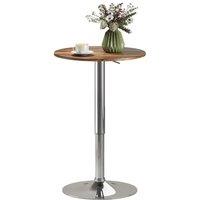 KORVIXA Round Bar Table, Swivel Bistro Table with Adjustable Height in Brown | Size: 100 cm x 100 cm