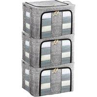 KORVIXA 66L Heavy Duty Folding Storage Box in Grey | Size: 900mm