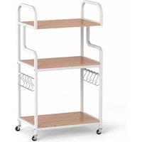 Havendro 3Tier Rolling Printer Stand Cart With Storage Shelves in Natural