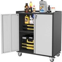 Havendro Lockable Metal Storage Cabinet Shelves Garage Office School in Silver