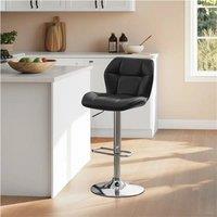 EONLION Adjustable Faux Leather Bar Stool Modern in Black | Size: 100 cm