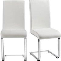 EONLION White Dining Chairs 2pcs Leather Padded Seat | Size: 100 cm