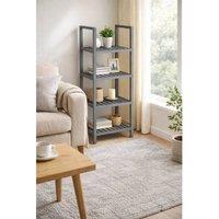 EONLION 4 Tier Wooden Bathroom Storage Shelving in Grey