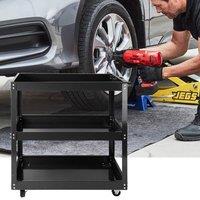 EONLION 3 Tier Tool Storage Garage Trolley Cart Shelf in Black | Size: 1000mm 2000mm