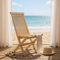 EONLION Garden Chair High Back Folding Chair in Brown | Size: 100 cm