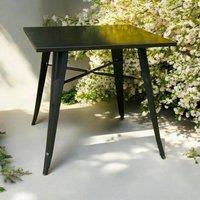 EONLION Breakfast Bistro Cafe Dining Table Metal Bar Table in Black | Size: 100 cm