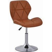 VOGREX Brown PU Cushioned Swivel Office Chair