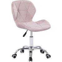 VOGREX Pink Velvet Swivel Lift Office Chair