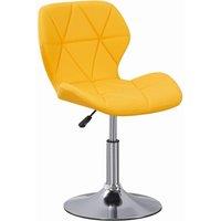 VOGREX Cushioned Swivel Adjustable Yellow PU Chair